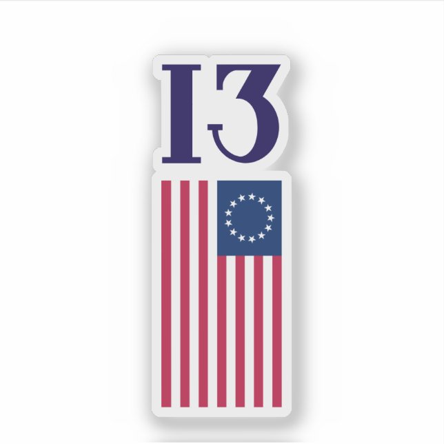 Sticker Drapeau de Betsy Ross des treize colonies (Devant)