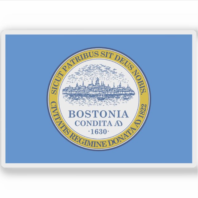 Sticker Drapeau de Boston, Massachusetts (Devant)