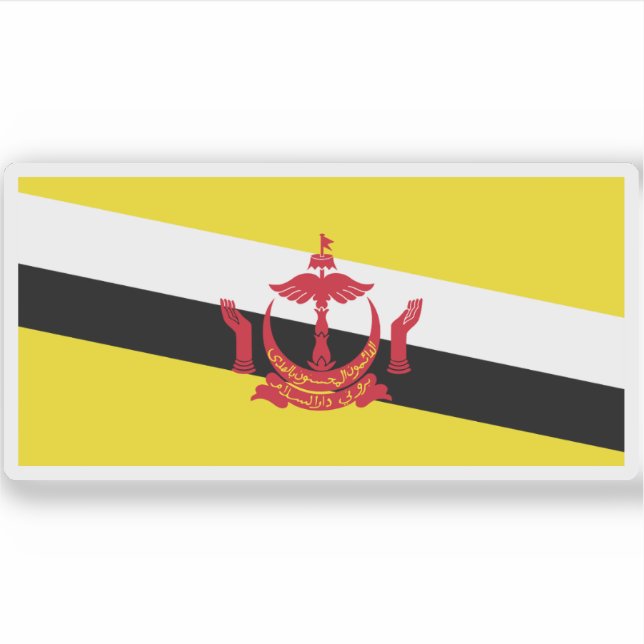 Sticker Drapeau de Brunei (Devant)