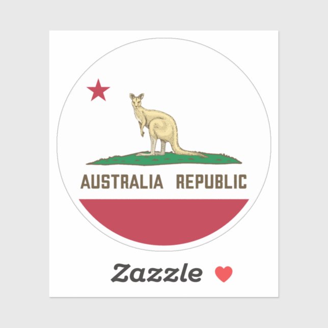Sticker Drapeau de Californie Australie Kangaroo (Feuille)
