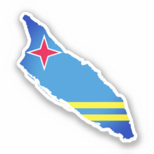 Sticker Drapeau de carte d'Aruba