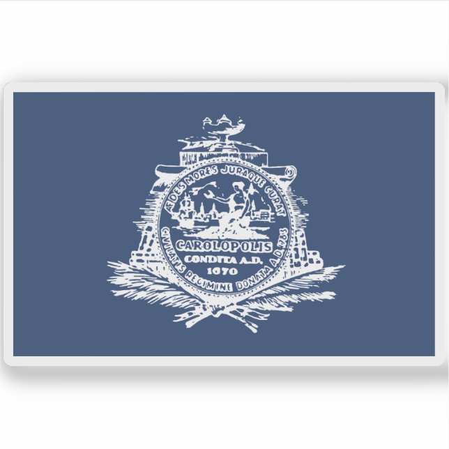 Sticker Drapeau de Charleston, Caroline du Sud (Devant)