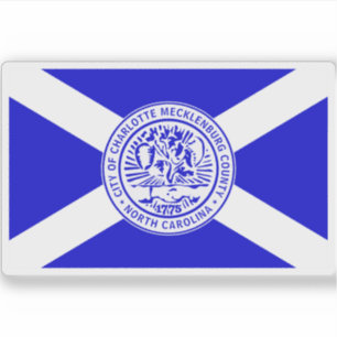 Sticker Drapeau de Charlotte, Caroline du Nord