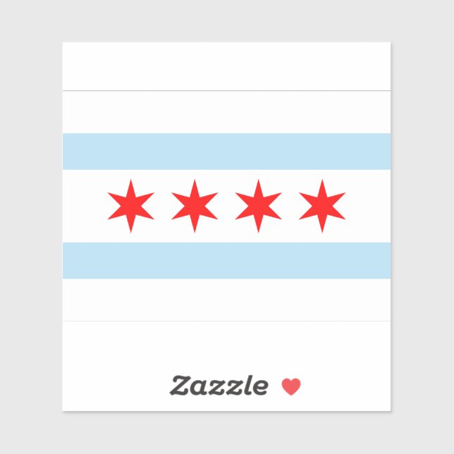 Sticker Drapeau de Chicago (Feuille)