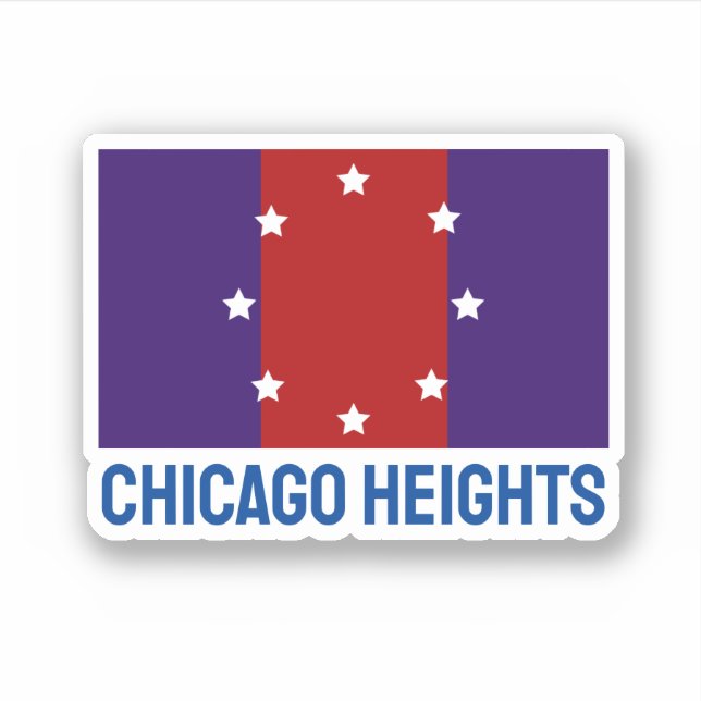 Sticker Drapeau de Chicago Heights, Illinois (Devant)