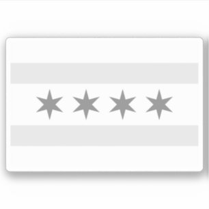 Sticker Drapeau de Chicago Noir