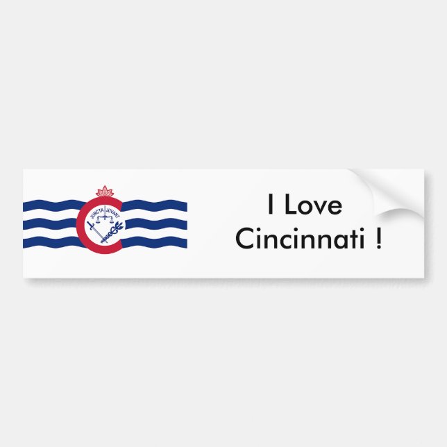 Sticker Drapeau de Cincinnati, État de l'Ohio, Éta (Devant)