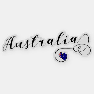 Sticker Drapeau de coeur de l'Australie
