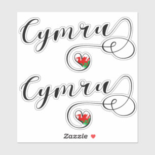 Sticker Drapeau De Cymru Wales En Coeur