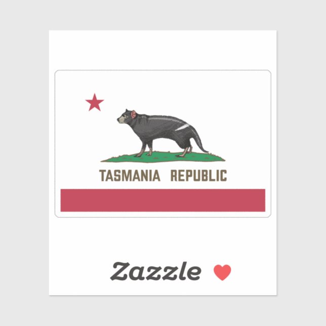 Sticker Drapeau de diable de Tasmanie (Feuille)