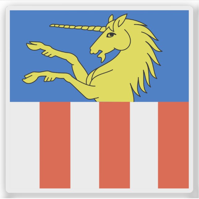 Sticker Drapeau de Dübendorf (Duebendorf), Suisse (Devant)