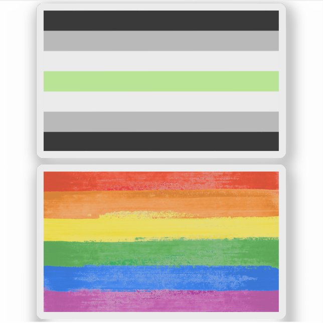 Sticker Drapeau de fierté agender (Devant)