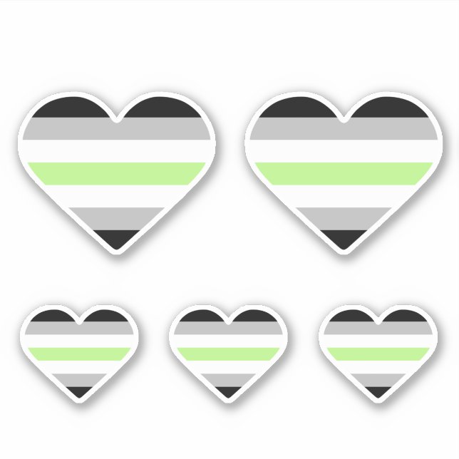 Sticker Drapeau de fierté agender cœur (Devant)