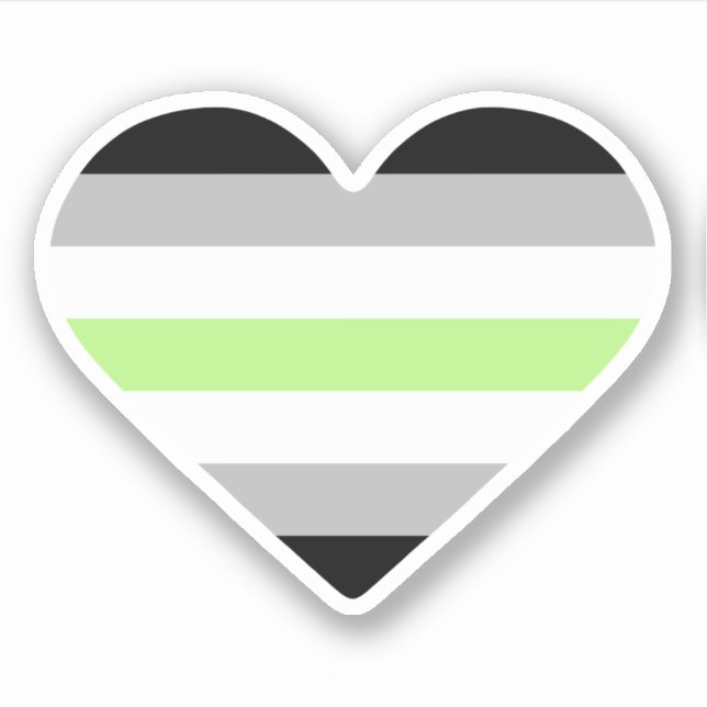 Sticker Drapeau de fierté agender cœur (Devant)