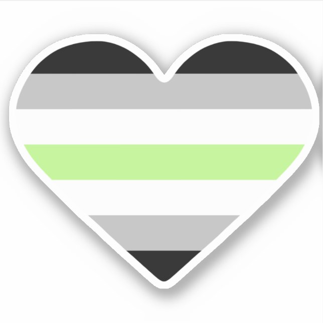 Sticker Drapeau de fierté agender cœur (Devant)