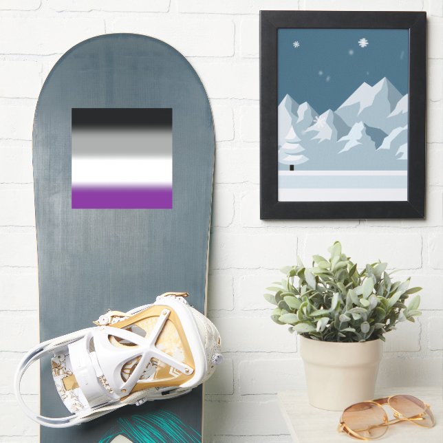 Sticker Drapeau de fierté asexuée à dégradé - Drapeau ACE  (Snowboard)