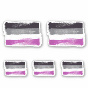 STICKER DRAPEAU DE FIERTÉ ASEXUELLE PEINTE