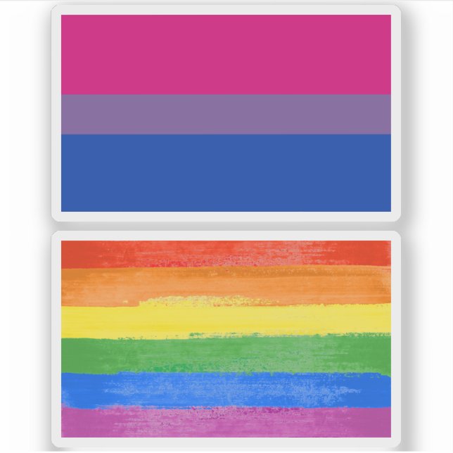 Sticker Drapeau de fierté bisexuel (Devant)