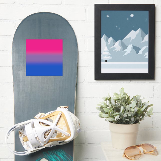 Sticker Drapeau de fierté bisexuel à dégradé – Drapeau Bi  (Snowboard)