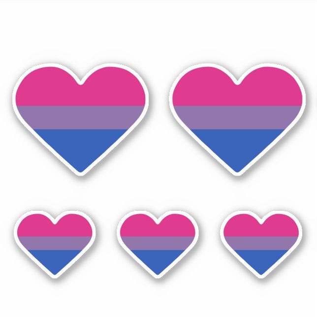 Sticker Drapeau de fierté bisexuel cœur (Devant)
