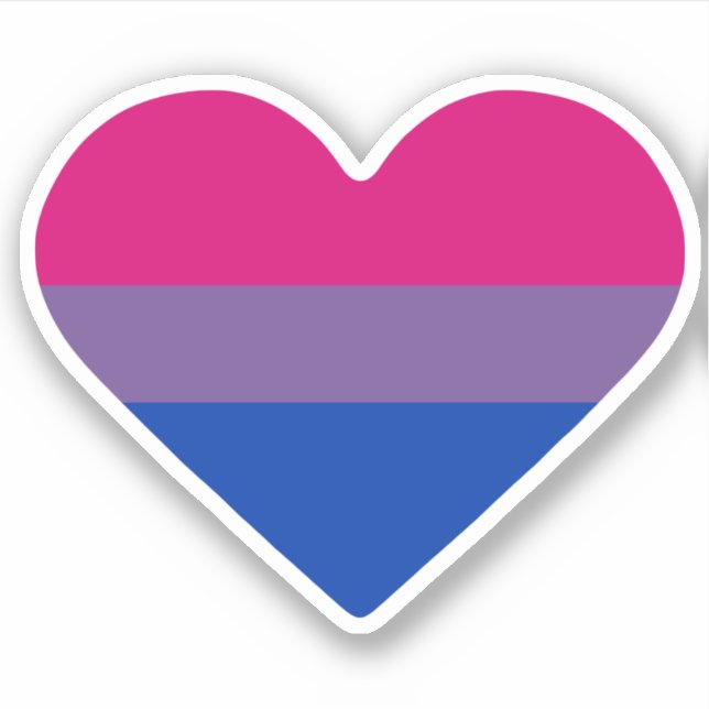Sticker Drapeau de fierté bisexuel cœur (Devant)