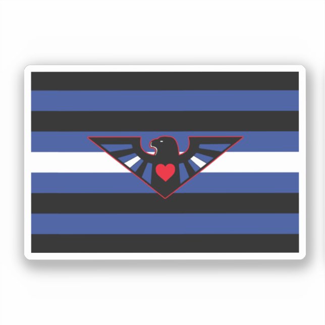 Sticker Drapeau de fierté d'aigle en cuir (Recto)