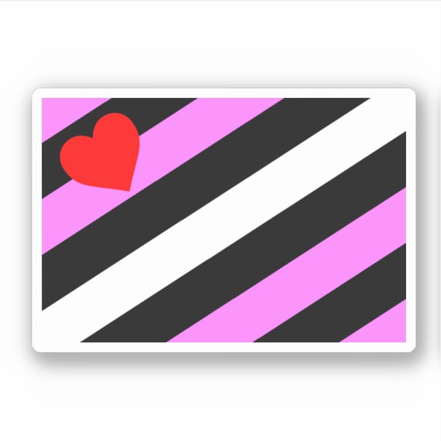 Sticker Drapeau de fierté de fille de cuir (Devant)