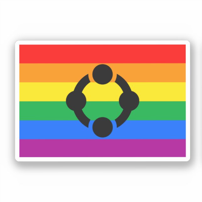 Sticker Drapeau de fierté de niche arc-en-ciel (Recto)