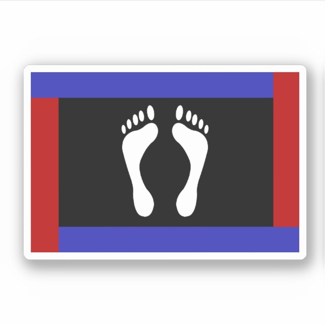 Sticker Drapeau de fierté de pied (empreinte de pied) (Devant)