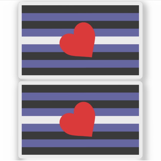 Sticker Drapeau de fierté en cuir et cœur (Devant)