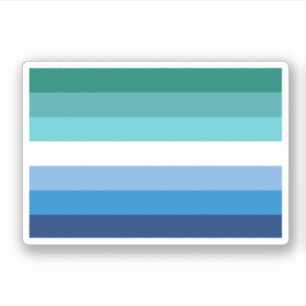 Sticker Drapeau de fierté gay masculin (Azur)
