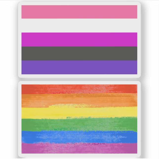 Sticker Drapeau de fierté genderfluid (Devant)