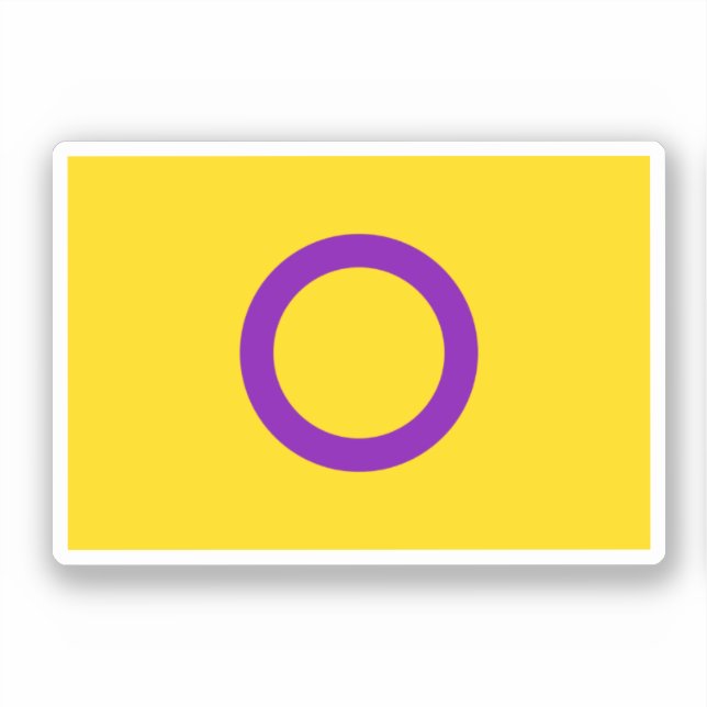 Sticker Drapeau de fierté intersexe (Recto)
