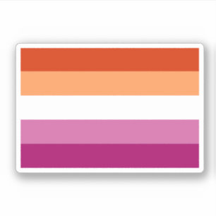 Sticker Drapeau de fierté lesbienne (5 bandes)