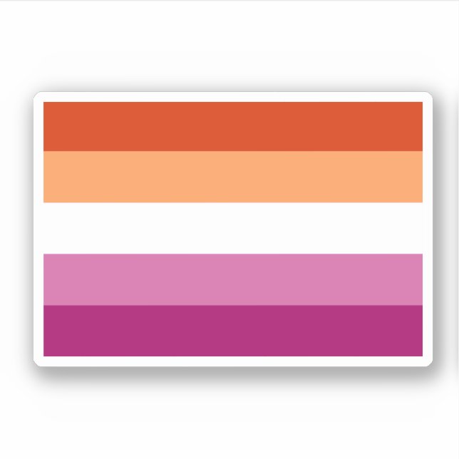 Sticker Drapeau de fierté lesbienne (5 bandes) (Devant)