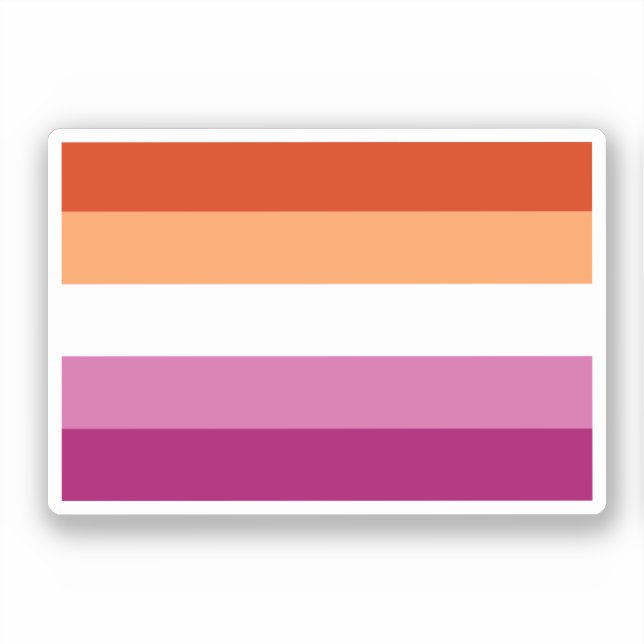 Sticker Drapeau de fierté lesbienne (5 bandes) (Recto)