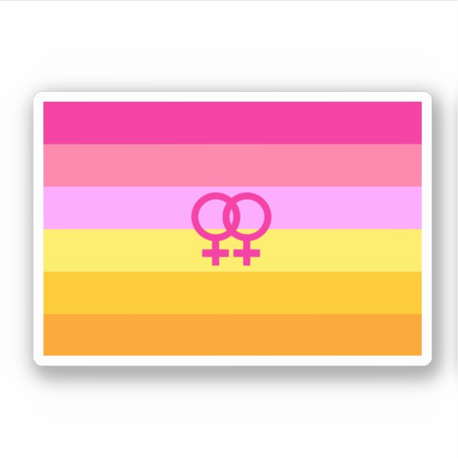 Sticker Drapeau de fierté lesbienne à l'aube des femmes qu (Devant)