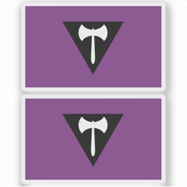 Sticker Drapeau de fierté lesbienne Hache violette (Devant)