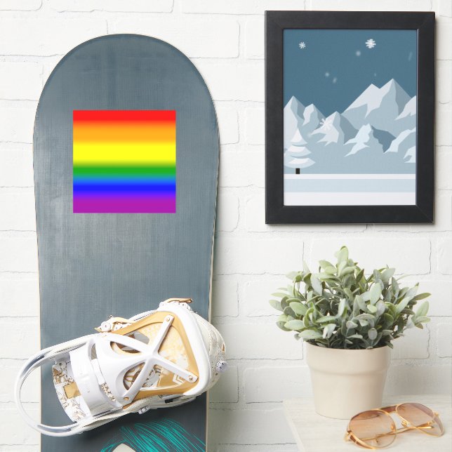 Sticker Drapeau de fierté LGBT+ arc-en-ciel à dégradé - Dr (Snowboard)