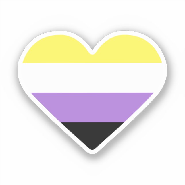 Sticker Drapeau de fierté non binaire cœur (Recto)