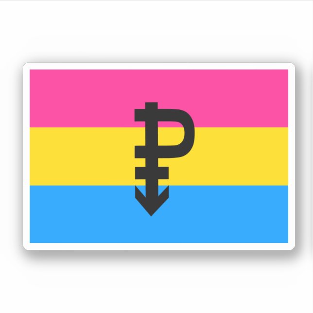 Sticker Drapeau de fierté pansexuelle (Devant)