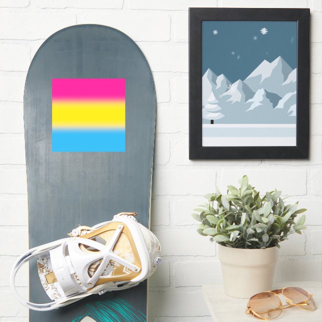 Sticker Drapeau de fierté pansexuelle à dégradé – Drapeau  (Snowboard)