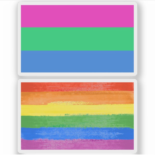 Sticker Drapeau de fierté polysexuelle (Devant)