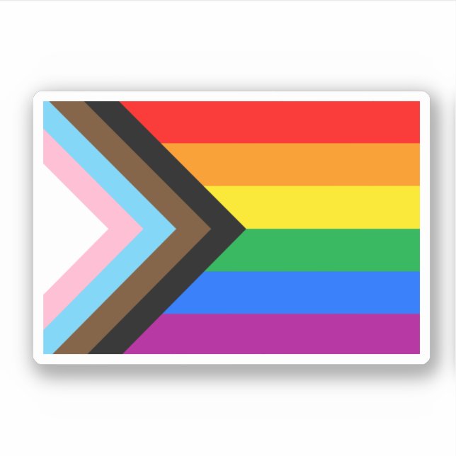 Sticker Drapeau de fierté progressiste LGBTQ+ (Devant)