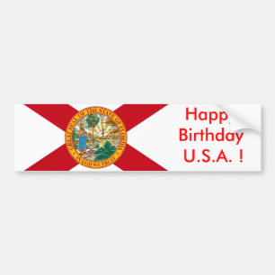 Sticker Drapeau de Floride, Joyeux anniversaire U.