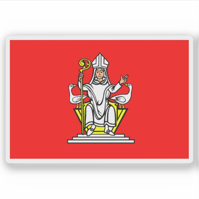 Sticker Drapeau de Frenštát pod Radhoštěm, République tchè (Devant)