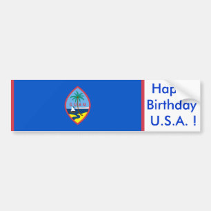 Sticker Drapeau de Guam, Joyeux Anniversaire U.S.A