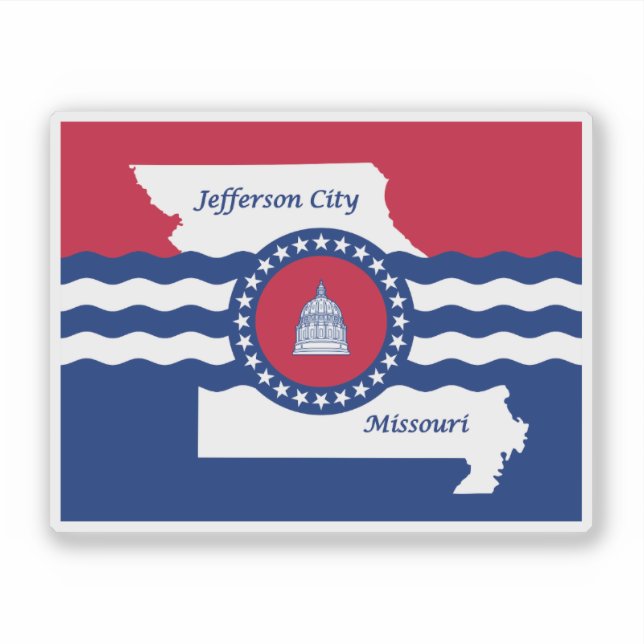 Sticker Drapeau de Jefferson City, Missouri (Devant)