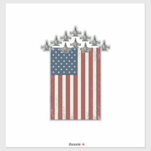 Sticker Drapeau de jet de combattant patriotique dessin de