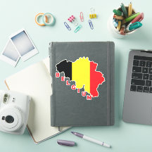 Drapeau de la Belgique sur la carte du pays